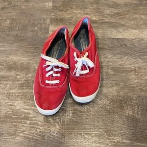 Red Laceup Keds - Size 8